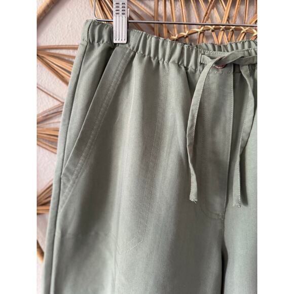 Marsh Landing High Waist Green Drawstring Comfy Cropped Pants w/ Pockets SMALL - Picture 6 of 7
